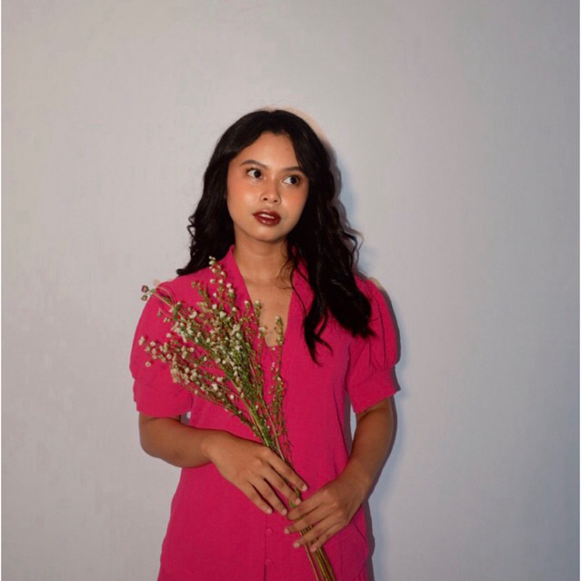 KEBAYA MODERN SET TSIREYA FUSCHIA (LENGAN PENDEK)