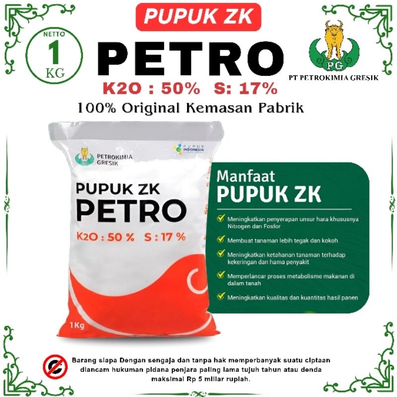 PUPUK ZK PETRO ORIGINAL / PUPUK ORIGINAL PETRO / PUPUK PETROKIMIA GRESIK / PUPUK ZK PETROKIMIA ORIGI