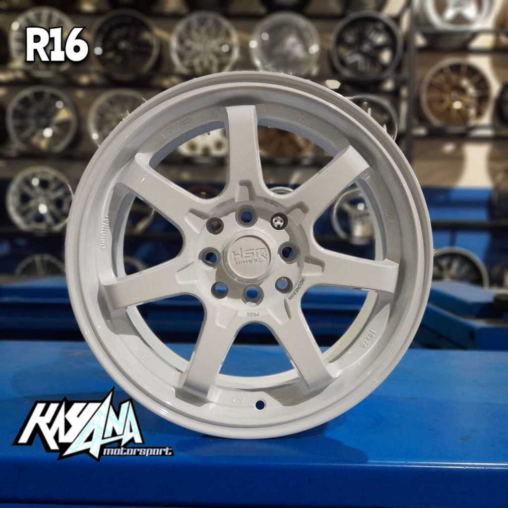 Velg Mobil Ring 16 HSR Boroko TJH Pelek Racing Avanza Jazz Brio Yaris R16 Velg TE37 R16 White