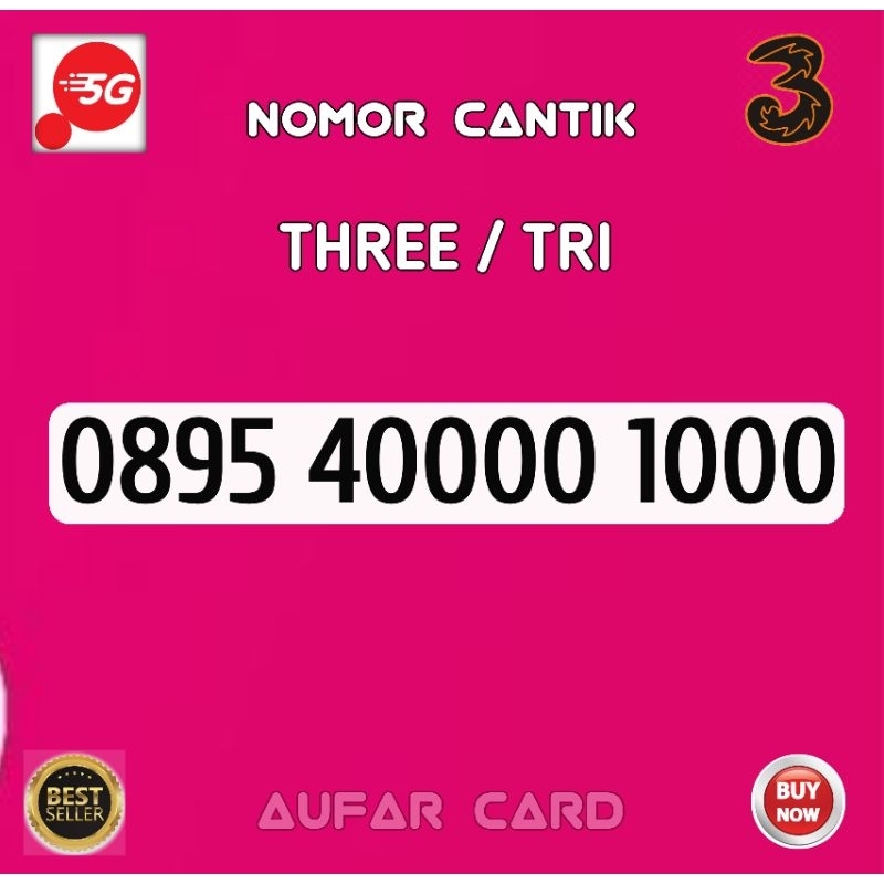 Nomor Cantik Tri Three Super 40000 1000 Double Ribuan