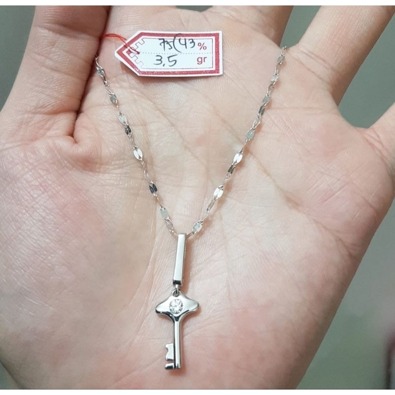 Kalung emas 75 kunci putih