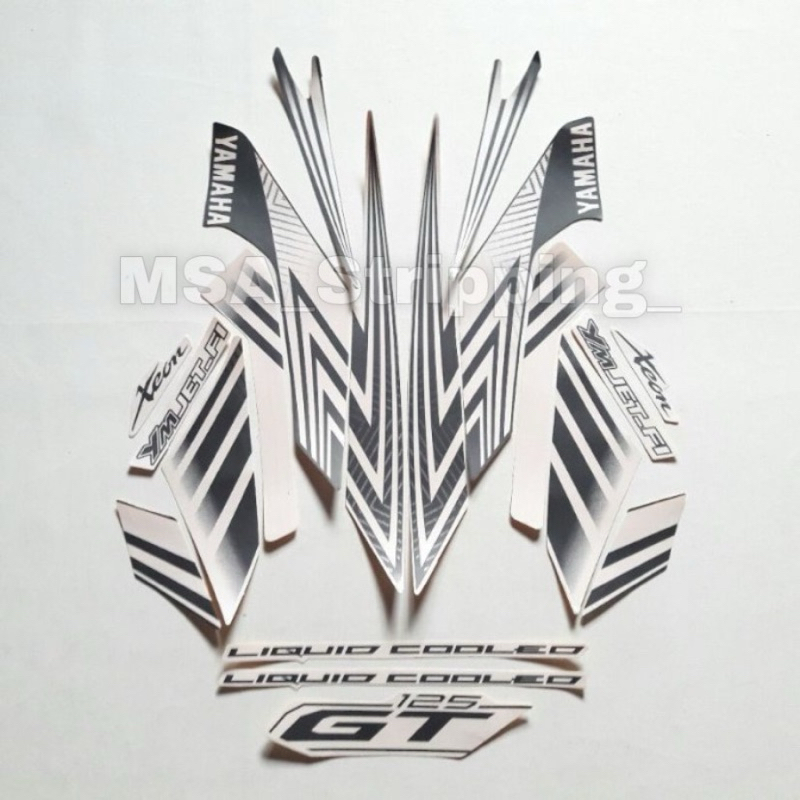 Stripping strip stiker sticker lis polet body Yamaha Xeon GT 125 thn.2014 Putih striping les yamaha 