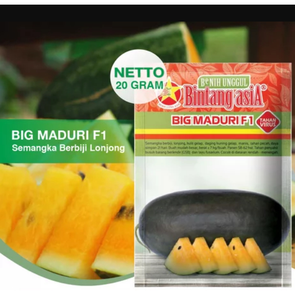 Benih Semangka BIG MADURI F1 Super Jumbo / Bibit Semangka Inul Daging Kuning