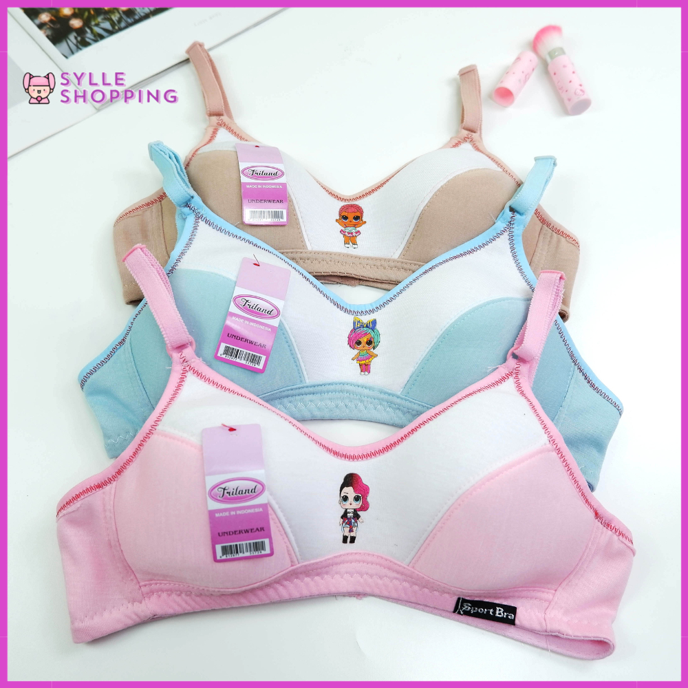 OK Sylle - ( PAKET ISI 3 PCS ) SPORT BRA ANAK CEWE SD SMP REMAJA ABG MURAH KARAKTER LUCU TRILAND