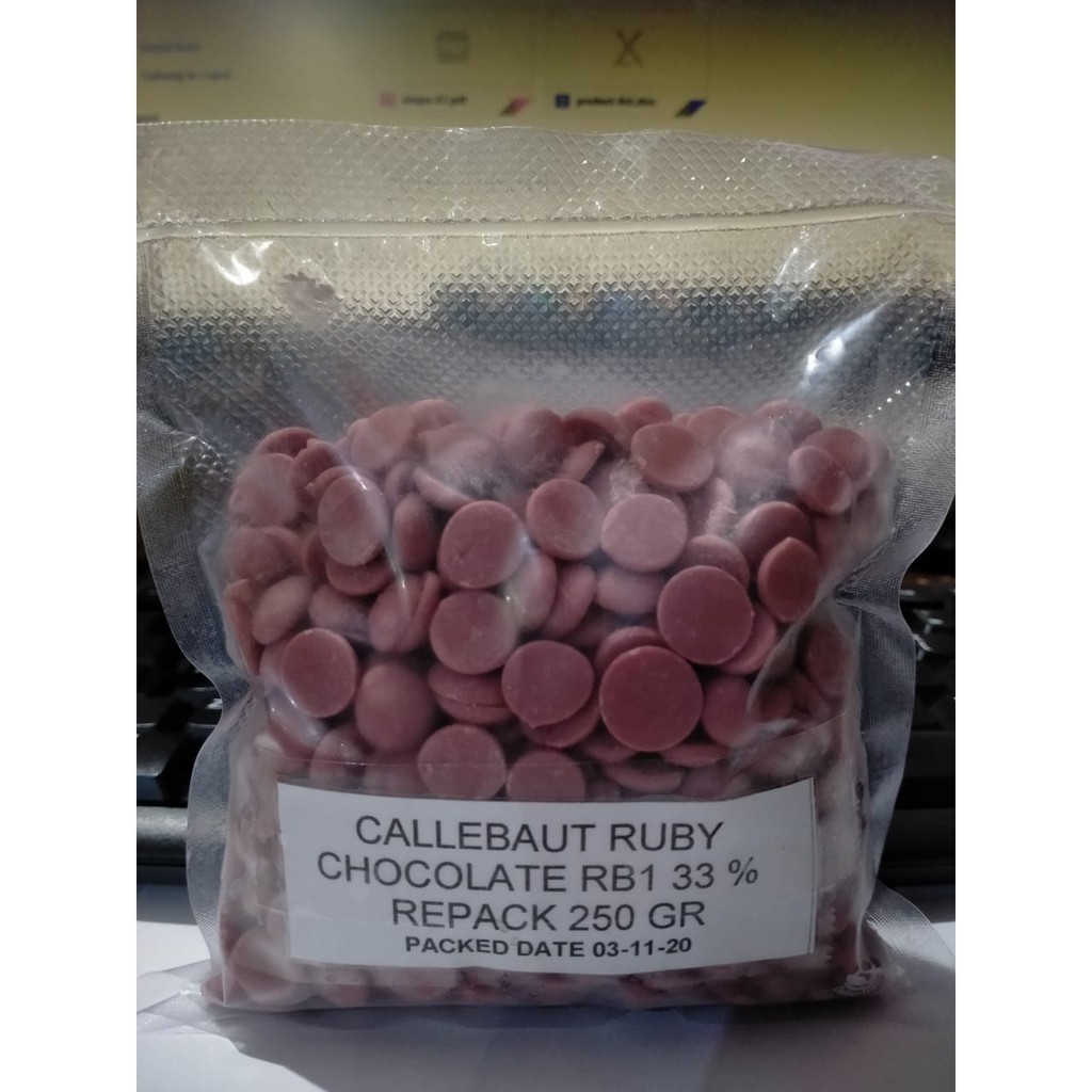 

Barey Callebaut RB1 Ruby Chocolate Callets Rep 250gr - Couverture 33% - Gosend/Grab Only!!!