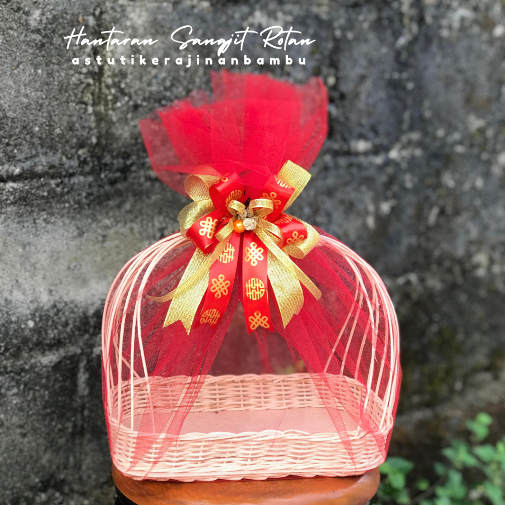Hantaran Rotan Sangjit/Shuang Xi keranjang hantaran rotan parcel rotan pelangi / keranjang parcel ha