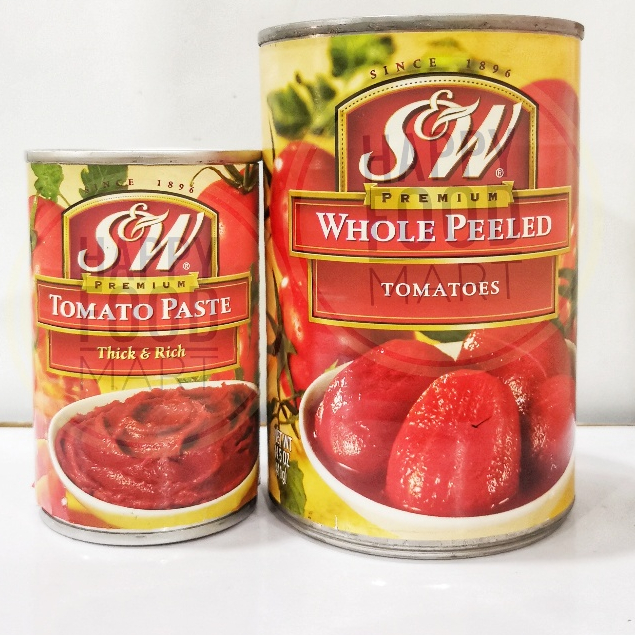 

[BPOM RI] S&W TOMATO PASTE 170 GRAM/SW WHOLE PEELED TOMATOES 411 GRAM/THICK & RICH PASTA TOMAT HALUS/TOMAT KUPAS