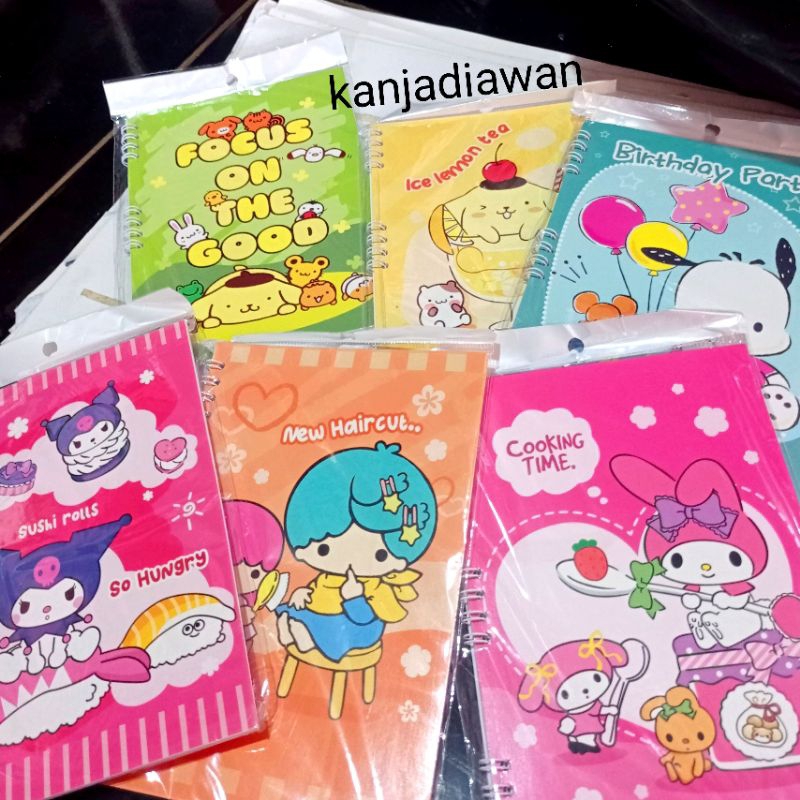 

Notebook Sanrio Spiral Kuromi Cinnamoroll Purin