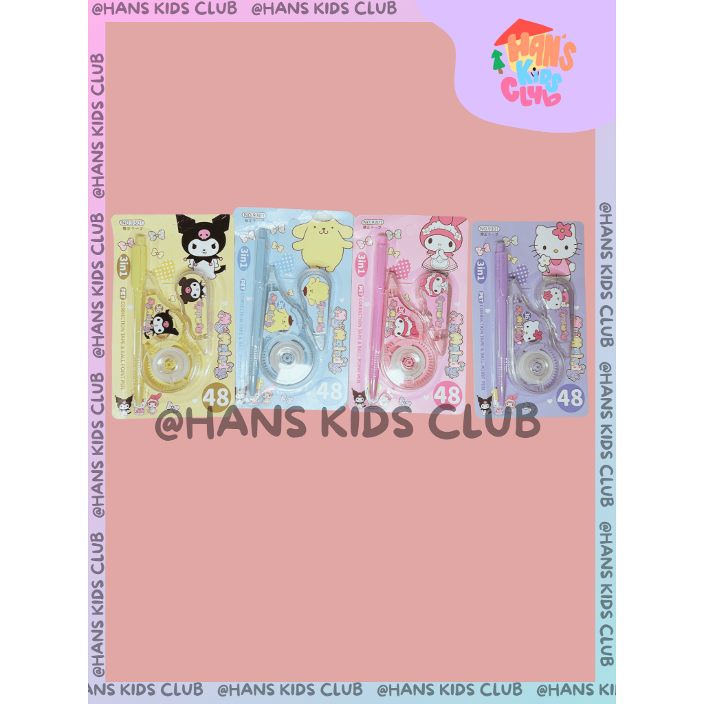 

TIP EX CORRECTION PEN KERTAS MOTIF SANRIO 3 IN 1 CORRECTION PEN TIP X MURAH