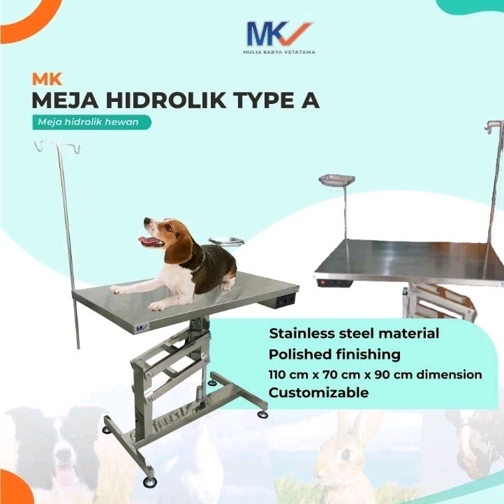 meja operasi hewan hidrolik elektrik