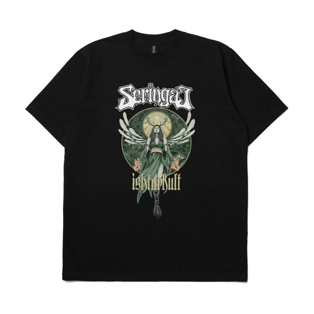T-shirt Band Seringai Ishtarkult x Jager Meister ft Danilla Riyadi KAOS HITAM