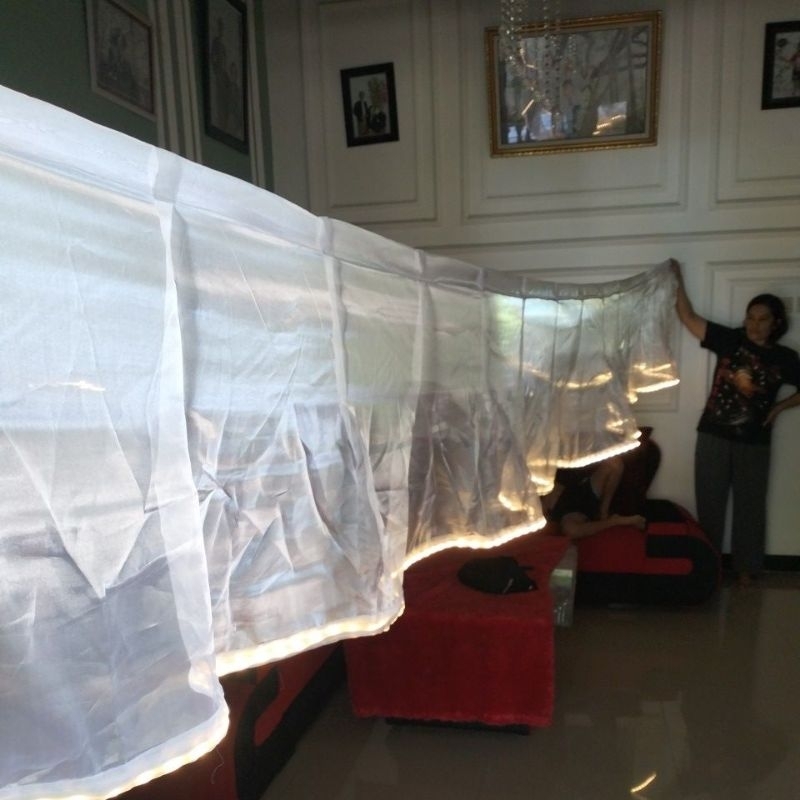 per 10 meter lampu skriting tenda pernikahan kain kaca kain organza