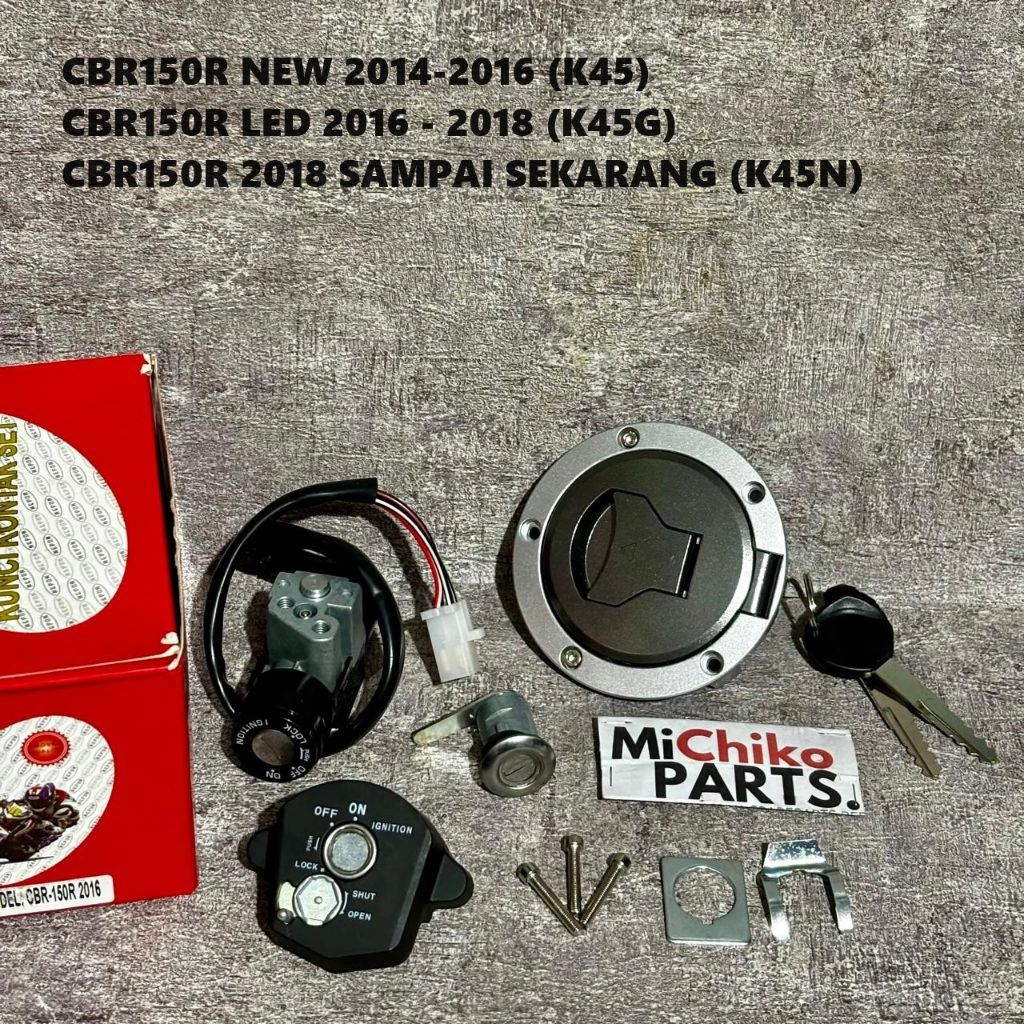 Kunci Kontak Assy Set Depan Belakang K45 CBR150R 2014 Ke Atas CBR 150R NEW LED Plus Kunci Jok Sadel 