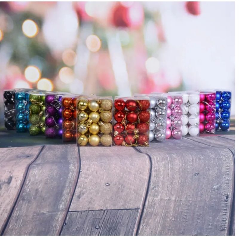 6 cm 24 pcs Hiasan Bola Pohon Natal / Hiasan Natal / Bola Pohon Natal / Bola Pohon Natal 3cm / Bola 