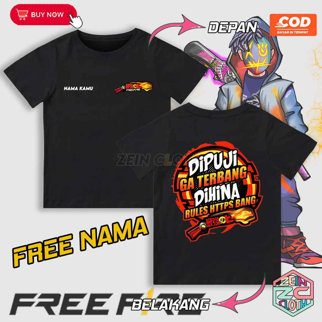 Kaos Anak Free Fire / Baju Anak Free Fire Skin Senjata