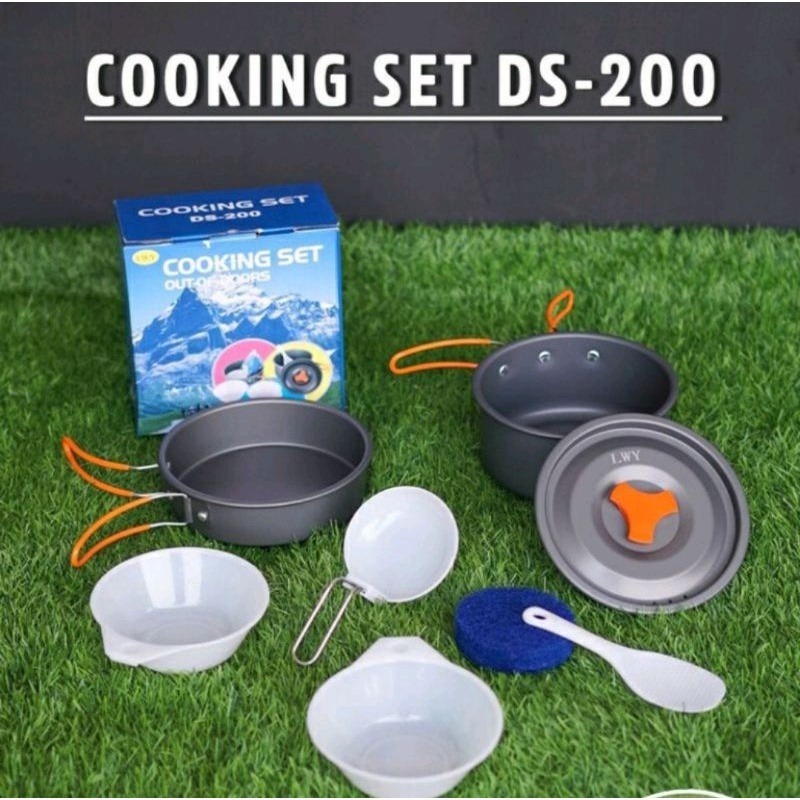 Alat Masak Panci Kemping Gunung. Cooking Set DS-200 Camping Nesting 1-2 Person Outdoor