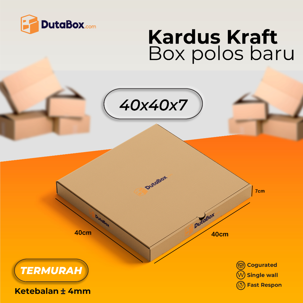 

Kardus Box Baru 40x40x7 (Single Wall ) Kardus packing Pizza