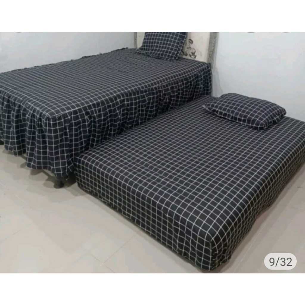 BIG PROMO Sprei Sorong Rumbai dan Tanpa Rumbai Sprei 2in1 Tinggi 30cm