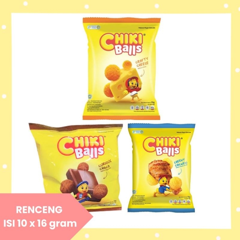 

Chiki Balls Renceng Keju Coklat Kaldu Ayam 10 x 16 gram