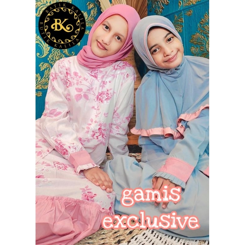 butik kalila gamis remaja premium flowers pink exclusive bergaransi uang kembali jika barang tidak s