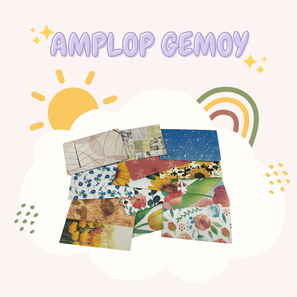 

10 pcs Amplop Mini AESTHETIK LUCU GEMOY Ukuran 5,7 x 8,8 cm