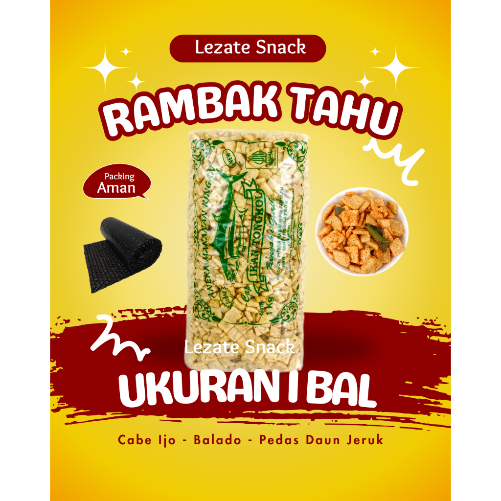 

Sedap Snack - Kerupuk Tahu Kotak 1KG Pedas Balado Daun Jeruk Cabe Ijo Murah Enak Renyah / Rambak Tahu 1 Bal Viral Krupuk Tahu Pedas Balado Lezate Snack