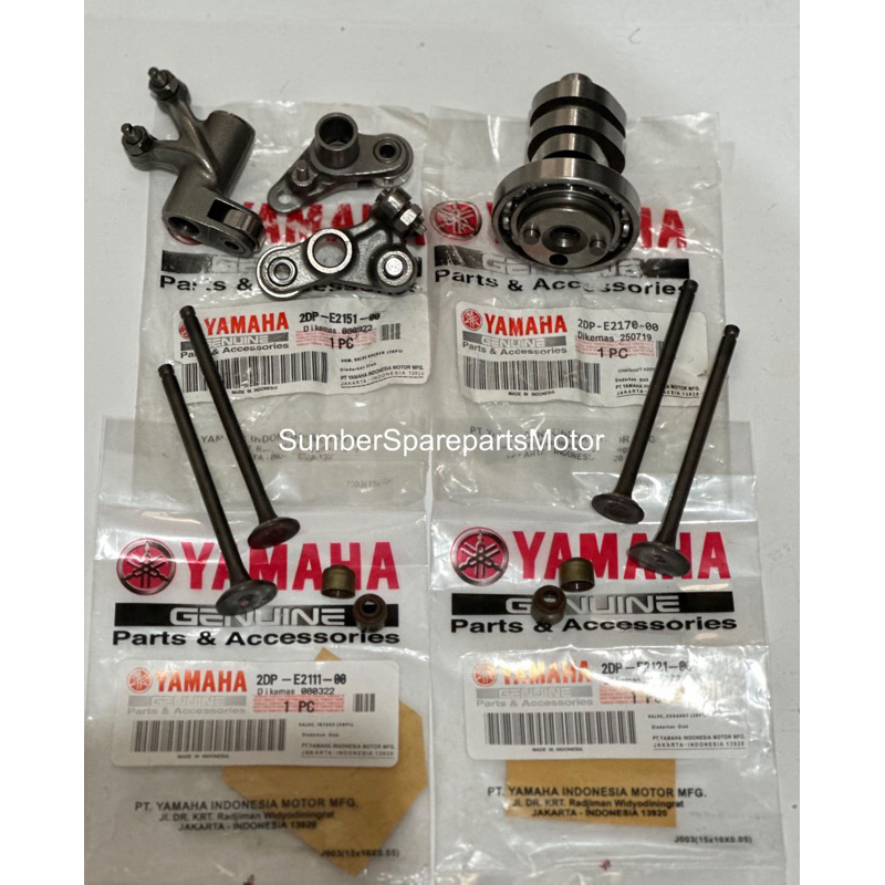 Paket Komplit Noken As Camshaft + Platuk Klep + Klep Set + Seal Klep Nmax Aerox 155 Lexi (2DP)