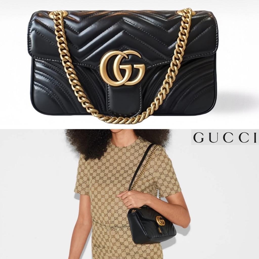 100% original GUCCI Tas tangan super mini seri GG Marmont Tas Selempang & Bahu Wanita Bag/gucci bag