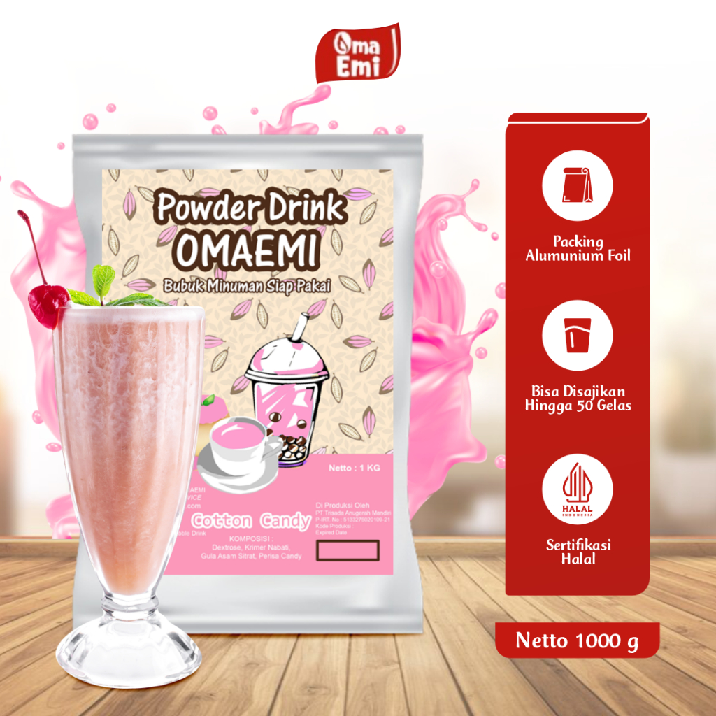 

BUBUK MINUMAN PREMIUM RASA COTTON CANDY 1 KG | BPOM & HALAL