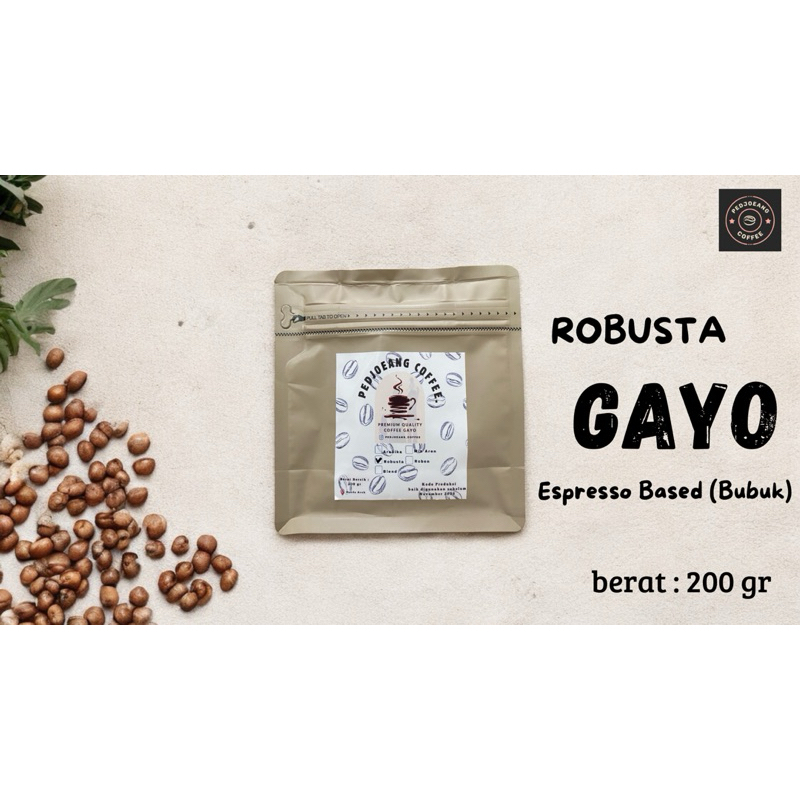 

Kopi premium Robusta Gayo Pedjoeang Coffee ( 200 gr )