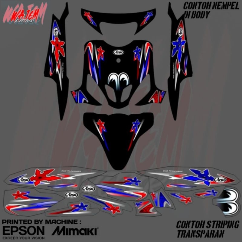 STRIPING TRANSPARAN MIO SPORTY CUSTOM MODEL ARAI