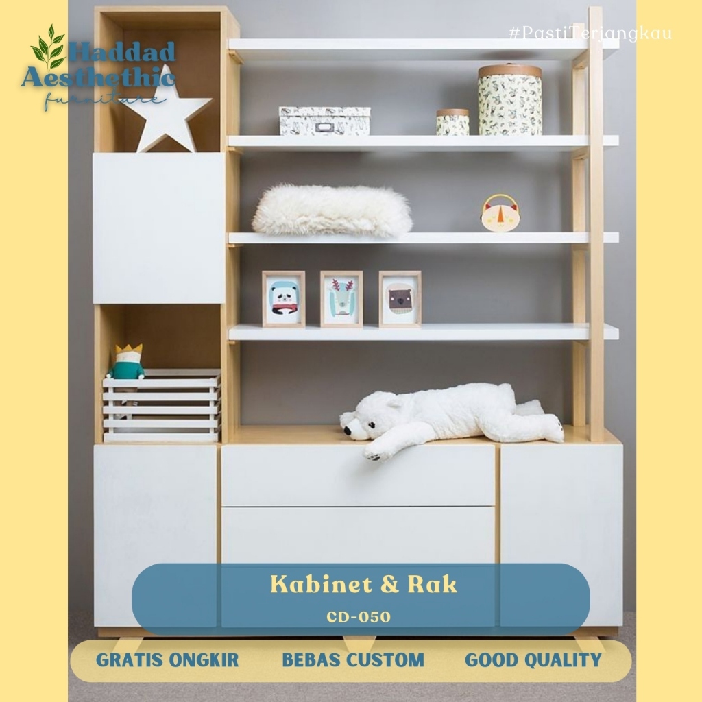 Kabinet & Rak Penyimpanan Buku & Boneka Rak Dekorasi Serbaguna Kamar Anak Minimalis Warna dan Ukuran