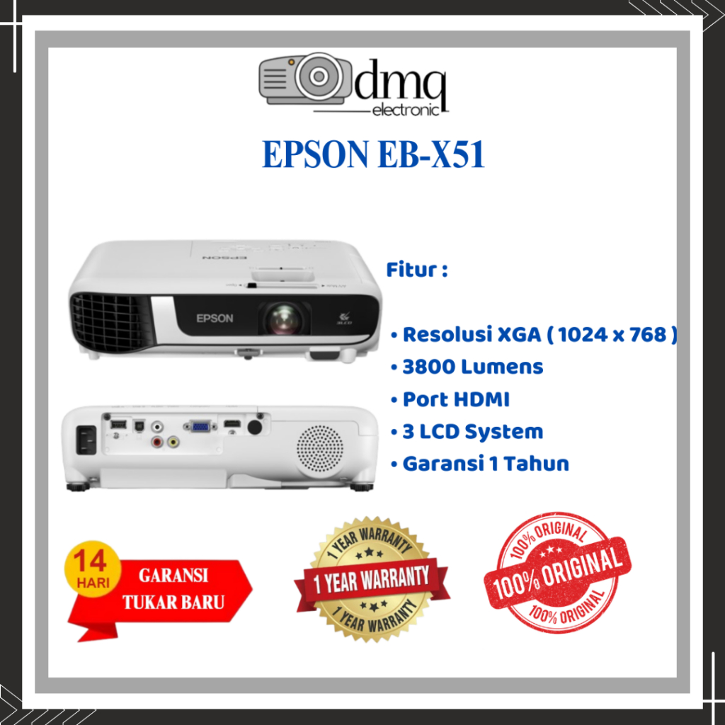 Epson Eb x51 / Proyektor epson eb x51 3800 lumens XGA