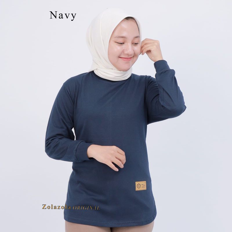 Kaos Wanita Oval Lengan Panjang/ Original Zolazola/ Kaos Seragam Wanita Kekinian