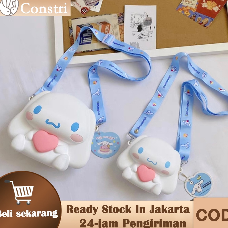 KODE T65F Tas Silikon Anakanak CinnamorollSanrio ShoulderBag Cinnamoroll Boneka Lucu tas selempang a