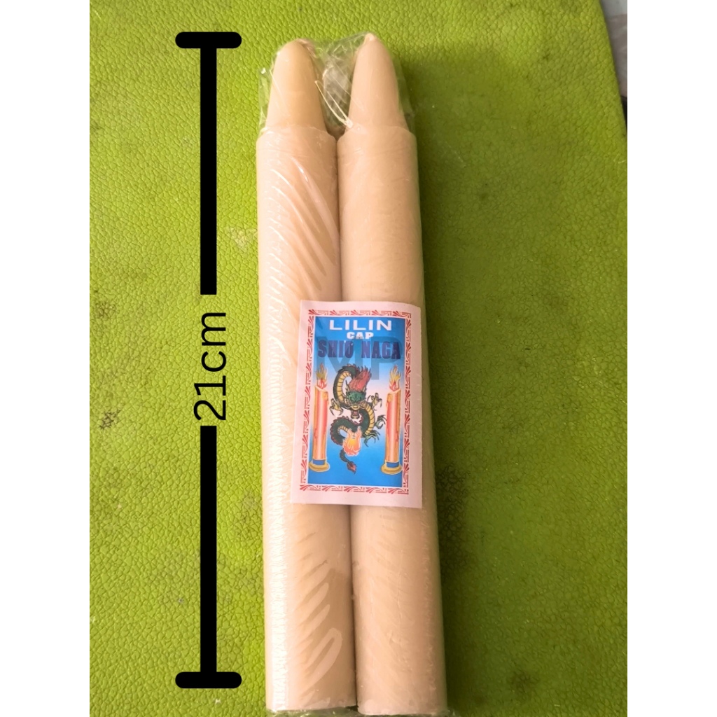 Lilin Putih/ Lilin Naga/ Lilin Sembayang/ Lilin Altar/ Lilin UK 21CM