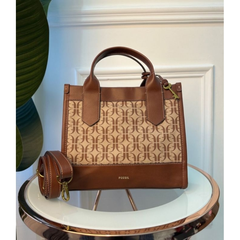 Tas wanita kyler satchel beige brown