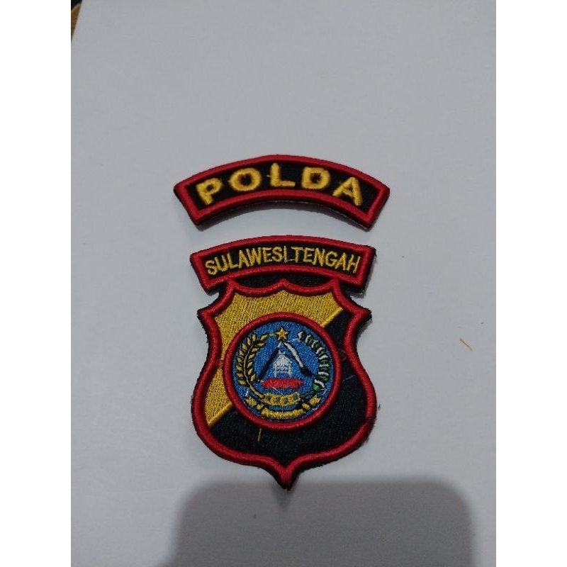 LOGO POLDA SULAWESI TENGAH BORDIR TIMBUL