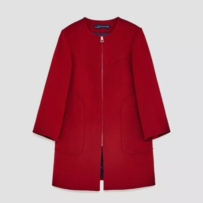 zara coat winter autum maroon