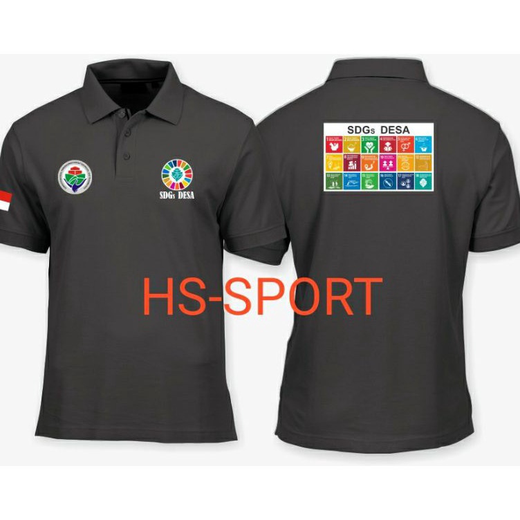 KODE E55X POLO SDGS DESA BAJU SDGS  nama desa full sablon BAJU SDGS DESA