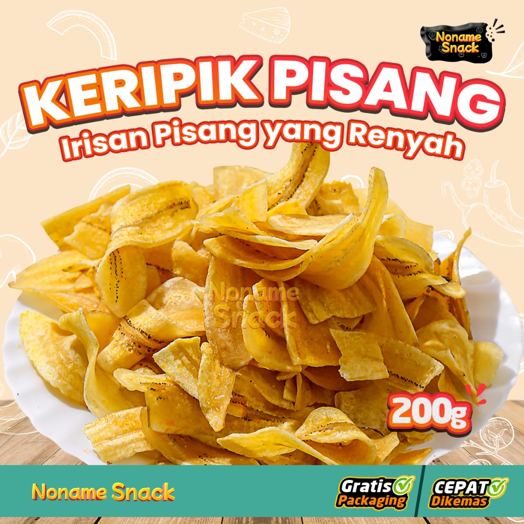 

NoName Snack - Pisang Crispy Tipis Keripik Cemilan Grosir 200Gr