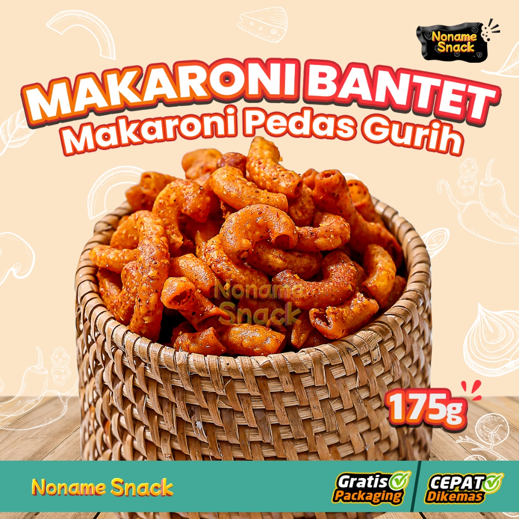 

NoName Snack - Makaroni Bantet Cemilan Viral Pedas Grosir 175Gr