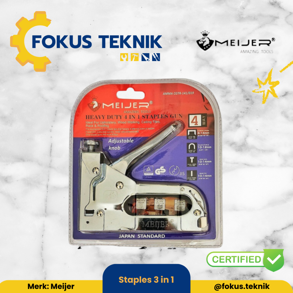 

Staple Gun 4 in 1 Way Heavy Duty Staples Tembak Hekter Jok | MEIJER