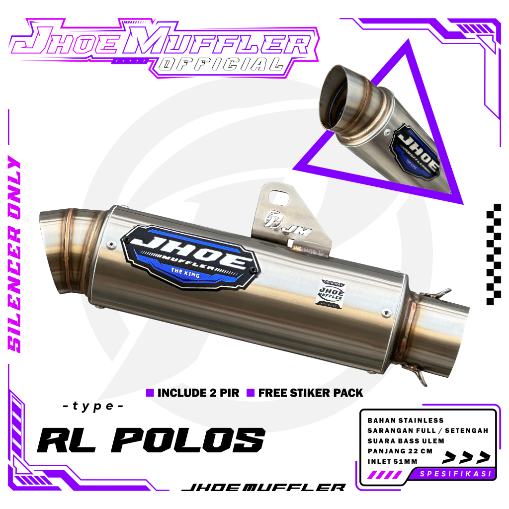 Silencer Knalpot racing type RL POLOS Original Jhoe Muffler