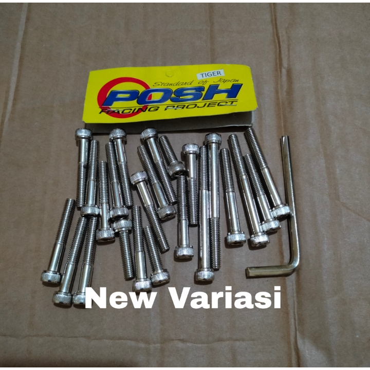 Baut Blok Mesin Tiger Megapro GL Pro Chrome Satu Set