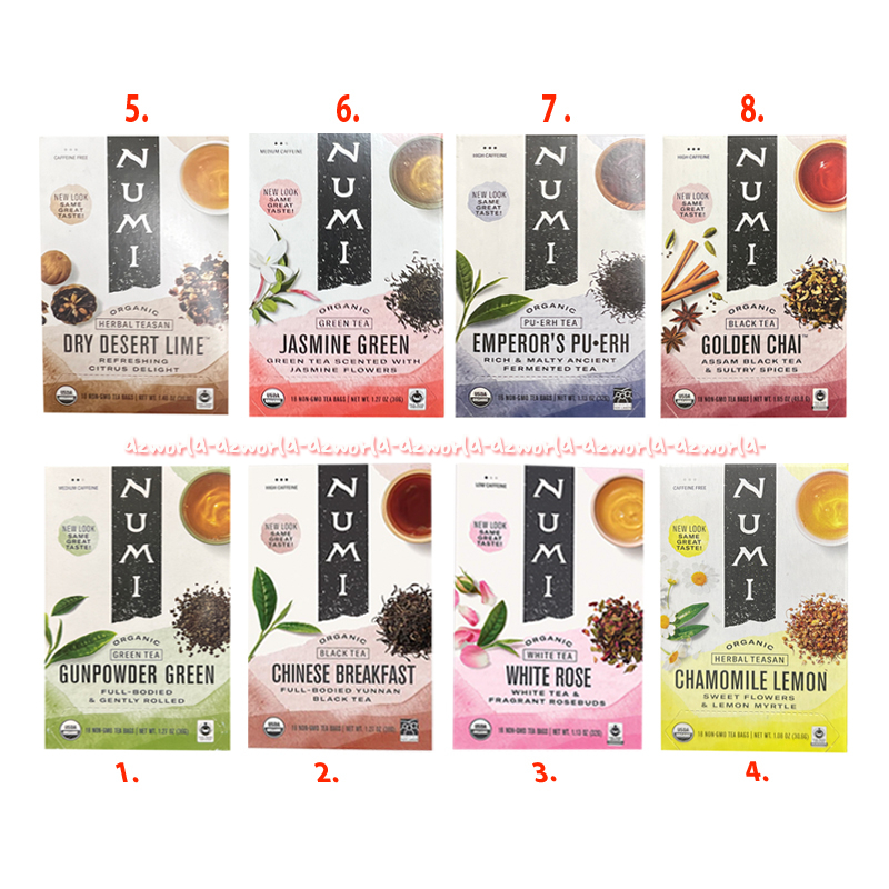 

Numi Herbal Teasandry Desert Lime Numie 18bags Gunpower Green Chinese Breakfast White Rose Chamomile Lemon Dry Dessert Lime Jasmine Green Emperor's pu-erh Golden Chai