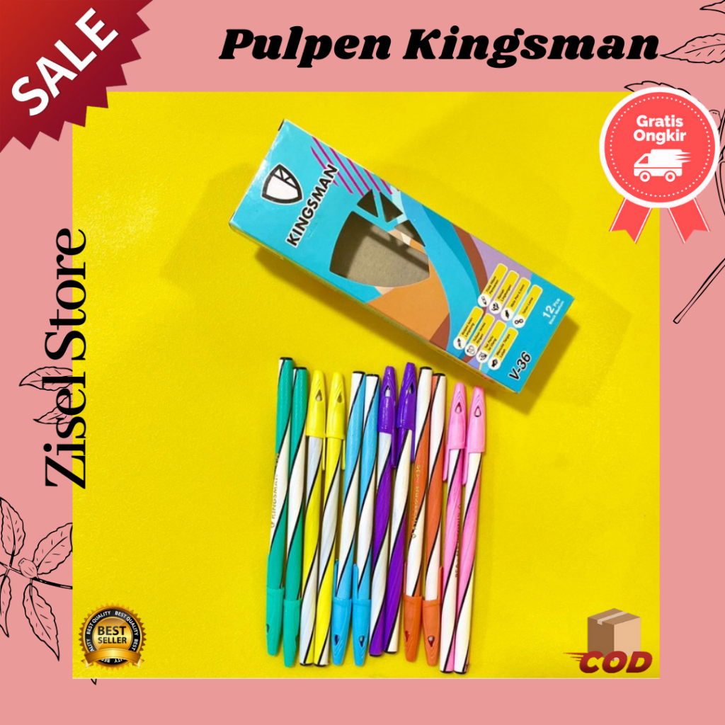 

Pulpen Kingsman - 12 pcs Pulpen Bolpen Alat Tulis - tinta hitam