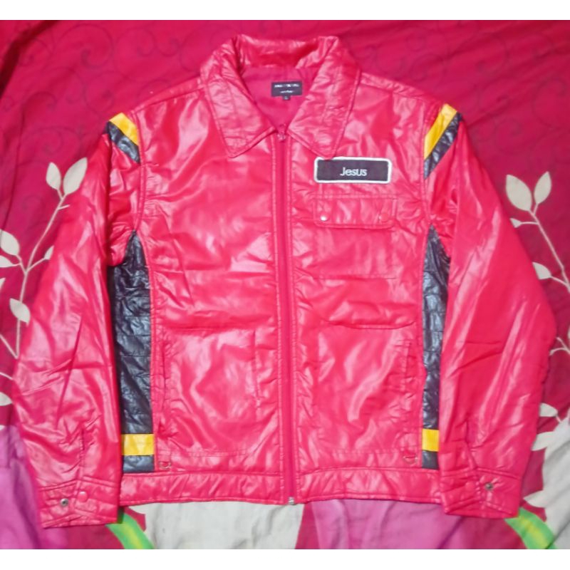 Jaket Vintage Racing Race Red Power To The People Thrift