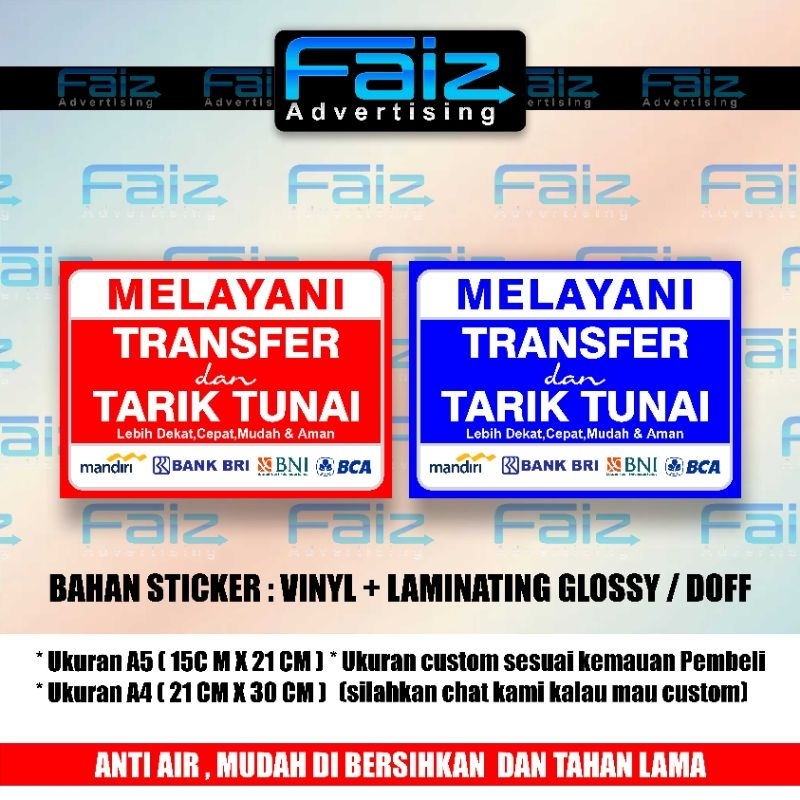 

STIKER MELAYANI TARIK PAKAI M-BANKING + LAMINASI