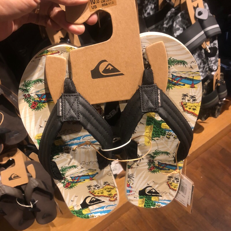 sandal pria quiksilver original ab carver print island dream cream new
